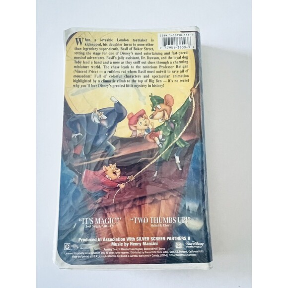 THE GREAT MOUSE DETECTIVE Walt Disney Classics Rare VHS 1360 Black Diamond NEW - Picture 4 of 4